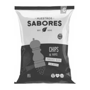 Nuestros Sabores Chips de Papas con Pimienta y Sal Marina 80g