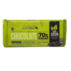 Colonial 70% Cacao Sin Azúcar Con Stevia 100g