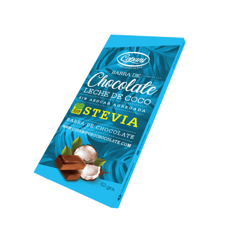 Tableta de chocolate con leche de coco & stevia — Copani