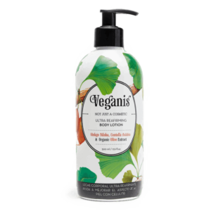 Veganis Leche Corporal Ultrareafirmante con Ginko Biloba-Centella Asiática y Extracto Orgánico de Oliva 500ml