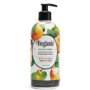Veganis Leche Extra Humectante para Piernas y Cuerpo con Pera Silvestre Macadamia y Extracto Orgánico de Oliva 500ml