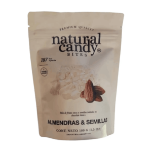 Natural Candy Almendras y Semillas Bañadas Chocolate Blanco 100g
