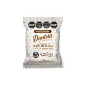 Dantelli Alfajor Blanco con Dulce de Leche y Nuez 50g