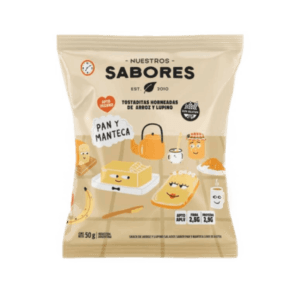 Nuestros Tostada de Arroz y Lupino Sabor Pan y Manteca 50g