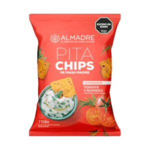 Almadre Pita Chips de Masa Madre Tomate y Romero 115g